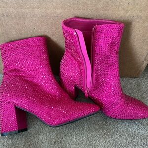 Hot pink bling bootie